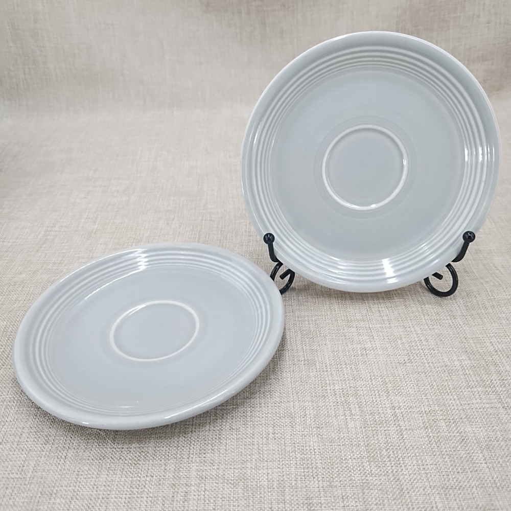 Vintage Fiesta Fiestaware Gray (1951-1959) Saucer Set of 2 Excellent Condition